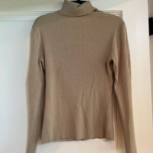 INC International Concepts - Turtleneck - Fitted - Tan - Sz L
